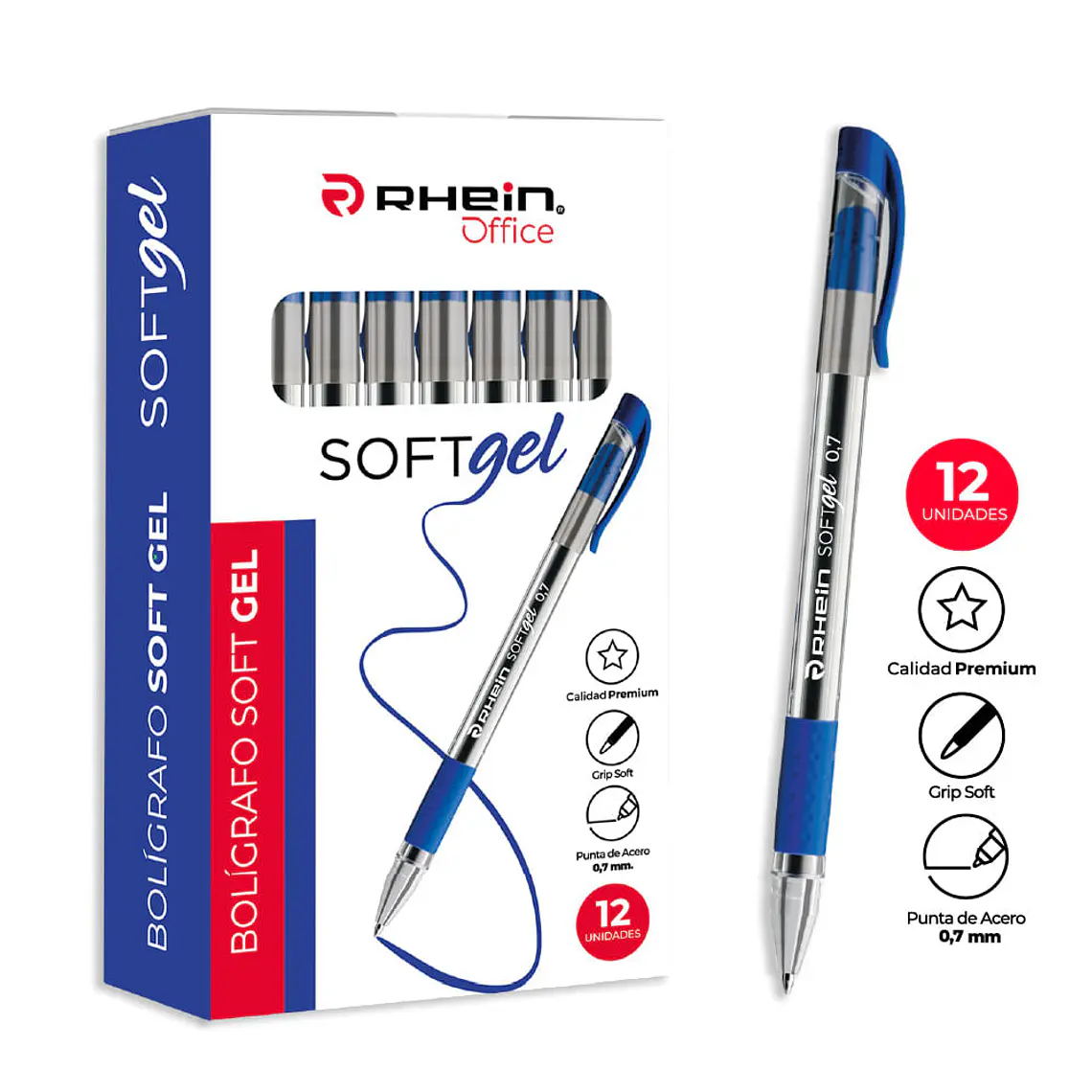 Lápiz Soft Gel Azul 0,7 MM RHEIN 1