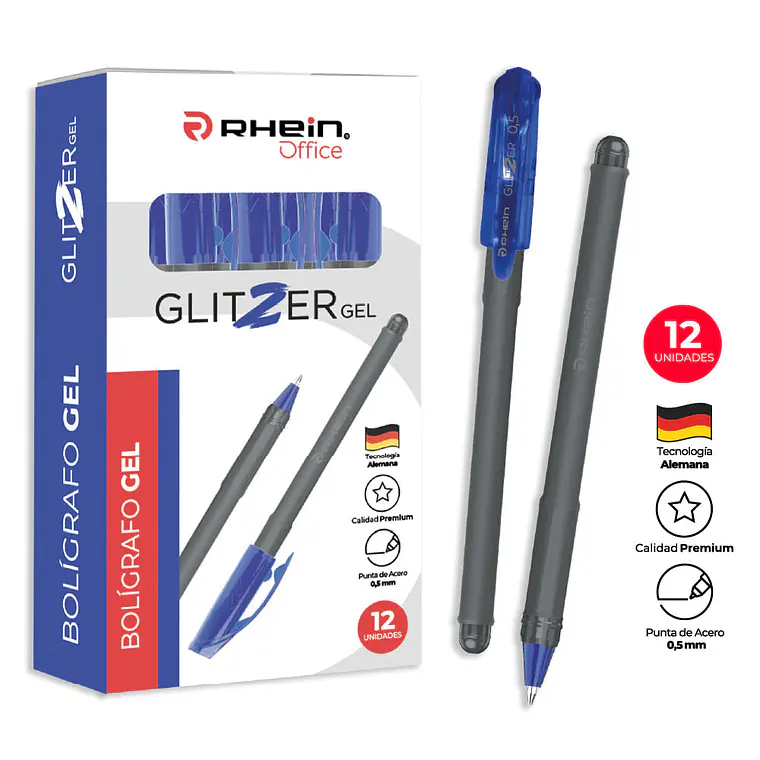Lápiz Glitzer Gel Azul 0,5 MM RHEIN 1