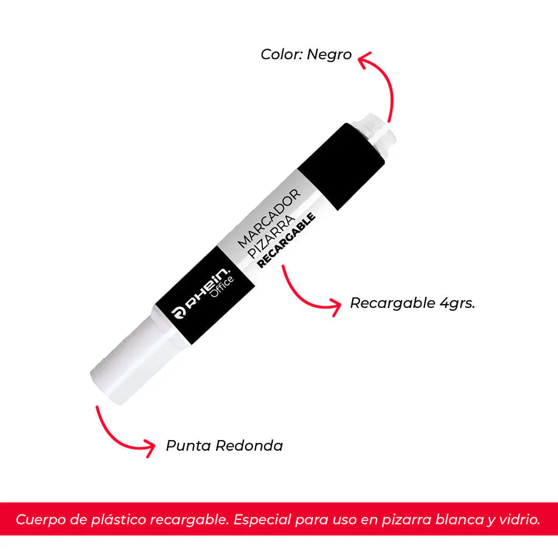 Marcador Pizarra 7 G Recargable Negro 2