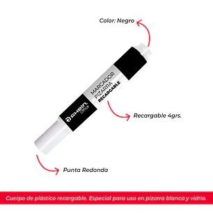 Marcador Pizarra 7 G Recargable Negro