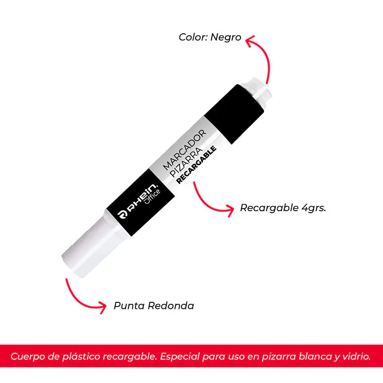 Marcador Pizarra 7 G Recargable Negro 2