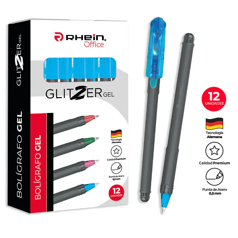 Lápiz Glitzer Gel Turquesa 0,5 MM RHEIN 1