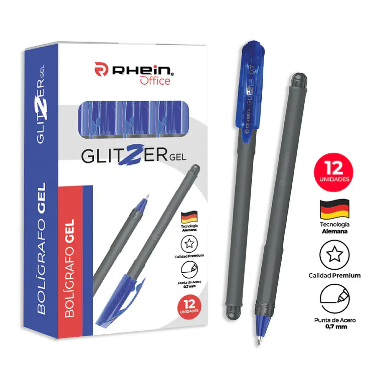 Lápiz Glitzer Gel Azul 0,7 MM RHEIN 1