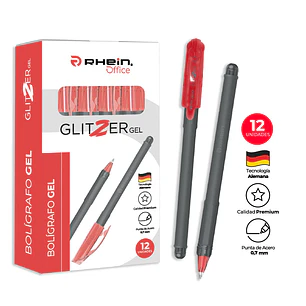 Lápiz Glitzer Gel Rojo 0,7 MM RHEIN
