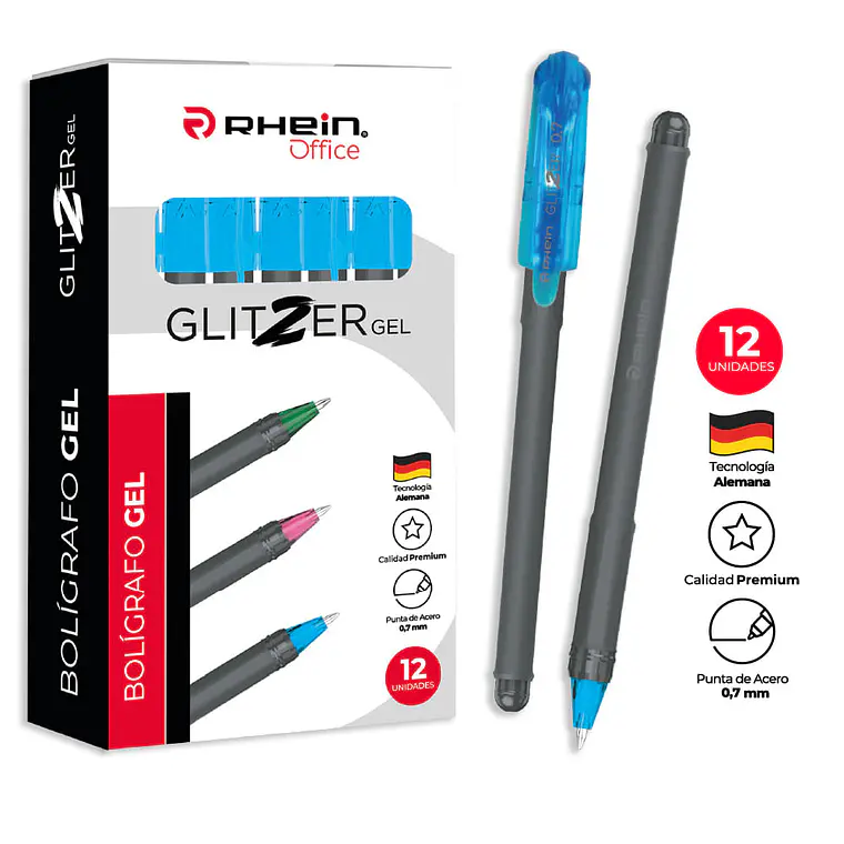 Lápiz Glitzer Gel Turquesa 0,7 MM RHEIN 1