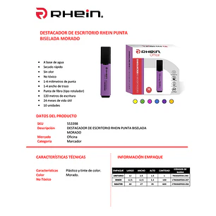 Destacador De Escritorio RHEIN Punta Biselada Morado