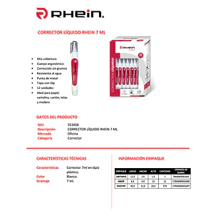 Corrector Líquido RHEIN 7 ML