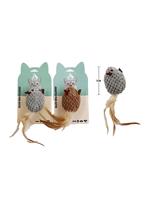 Juguete Ratón Felpa con Plumas