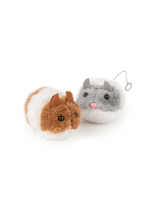 Ratón Peludo con Franja Blanca y Cuerda