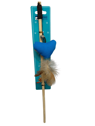 Varita para Gato de Madera con Corazón