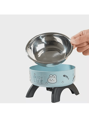 Plato Elevado Acero Inoxidable Rosado o Celeste