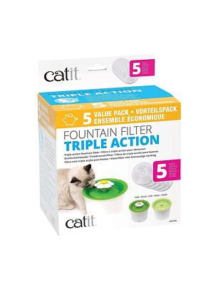 Catit Filtro Fuente Triple Acción 5 Unidades