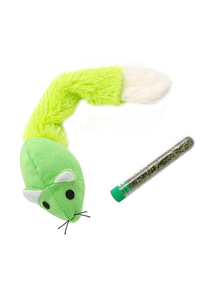 Ratón Cola Larga y Tubo Catnip