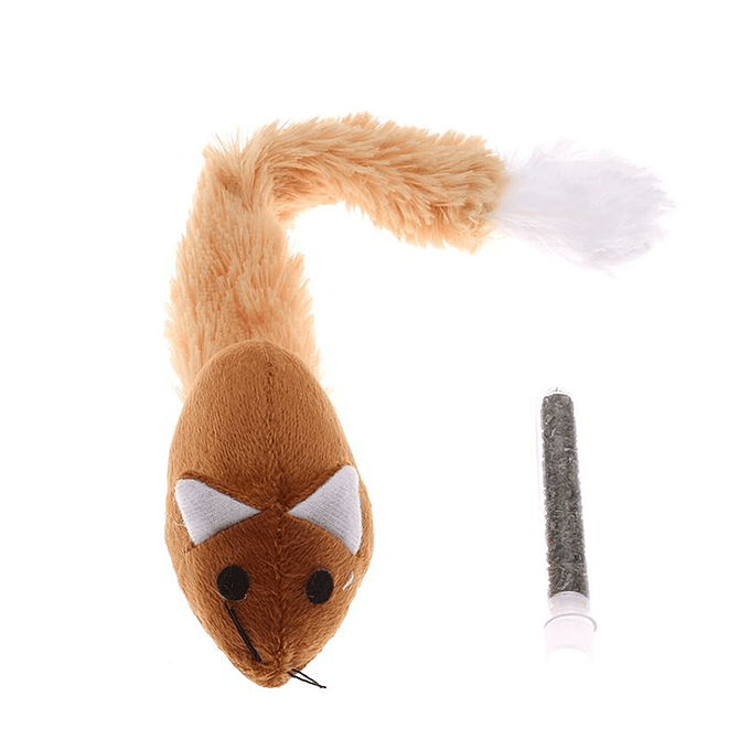 Ratón Cola Larga y Tubo Catnip 2