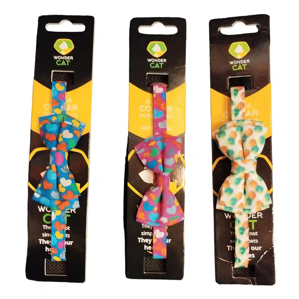 Wonder Cat Collar Diseño Lazo y Corazón 1