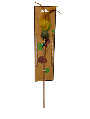 Varita con Bola de Catnip y Plumas