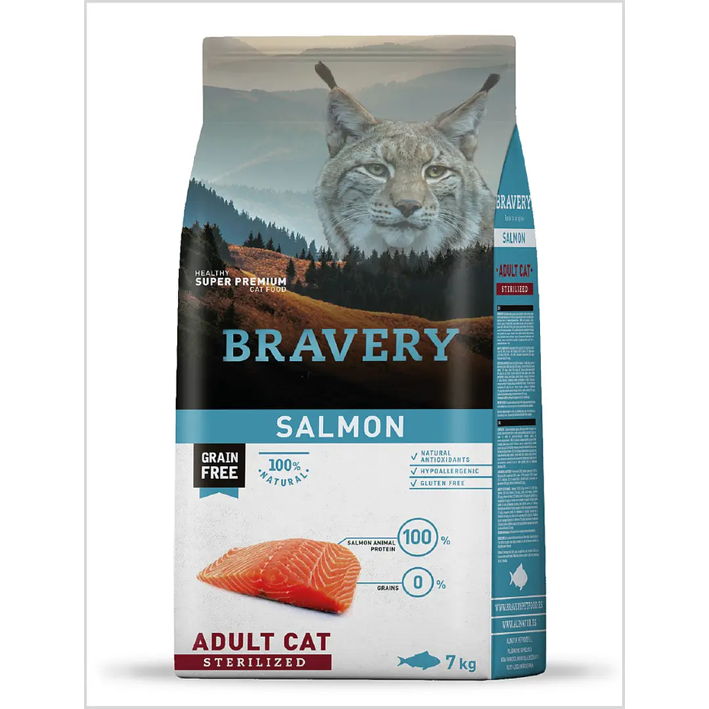 Bravery Salmon Adult Cat Esterilizado 7kg 1
