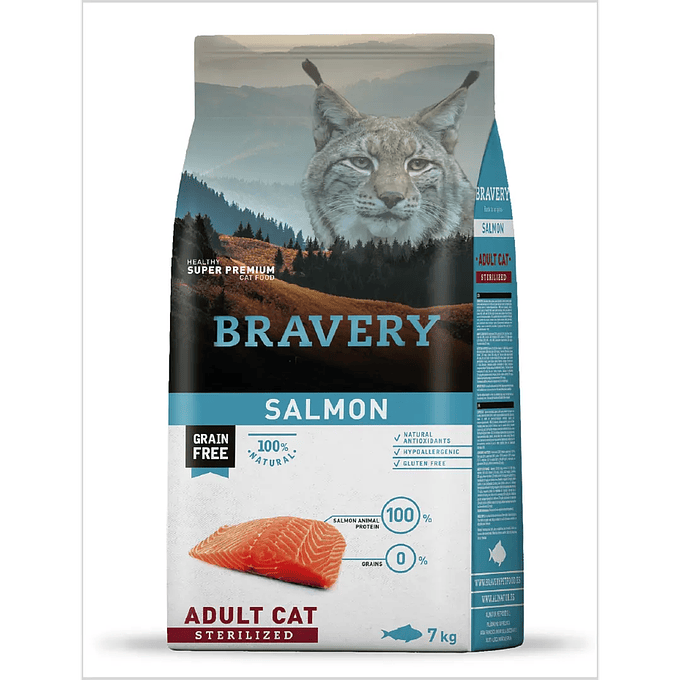 Bravery Salmon Adult Cat Esterilizado 7kg 1