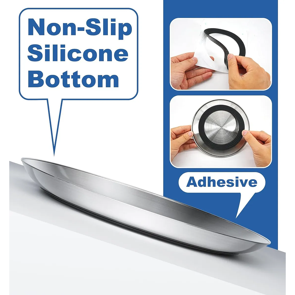 Plato Acero Inoxidable Whisker Friendly (2 unidades) 2