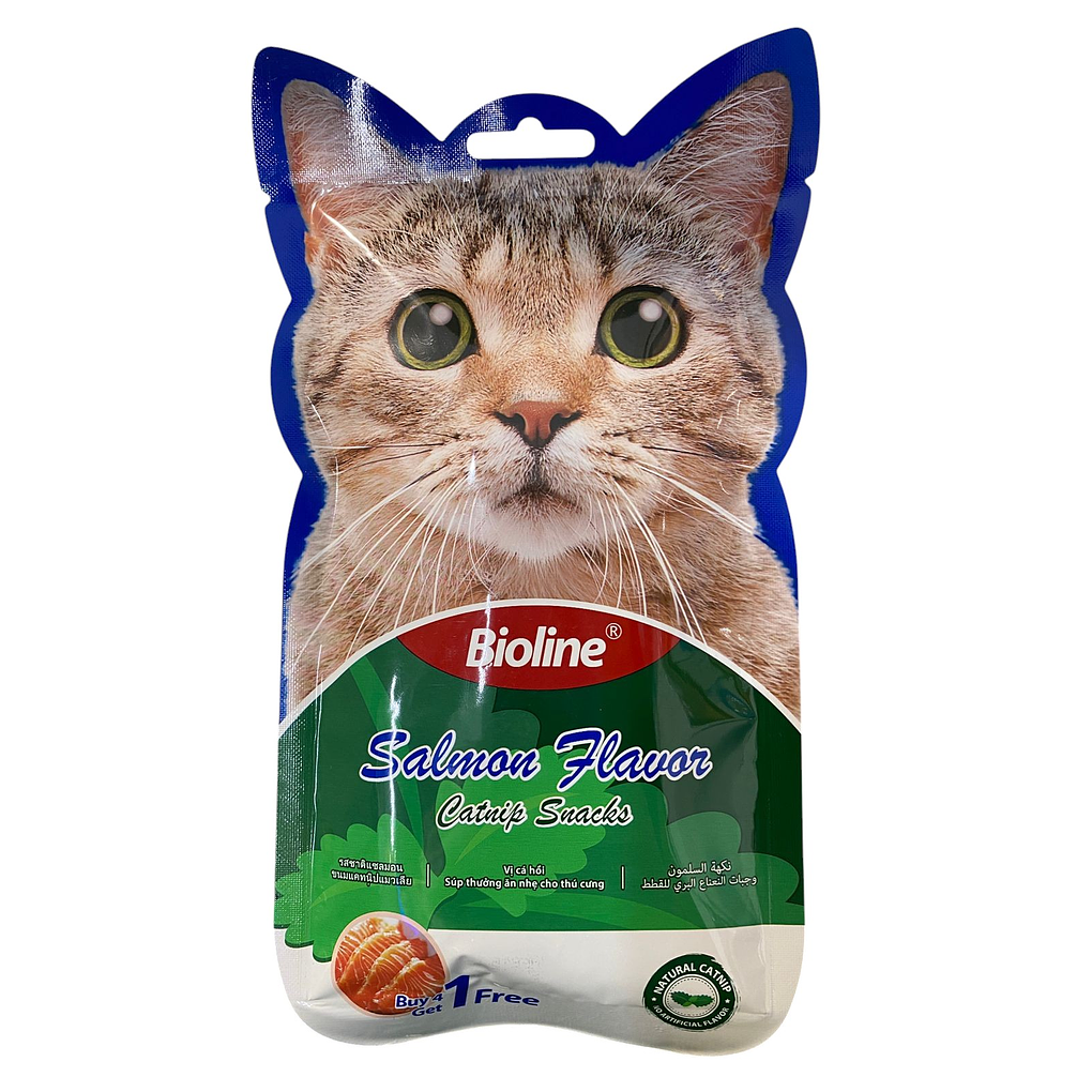 Bioline Cremoso con Catnip Sabor Salmón 5 Unidades 1