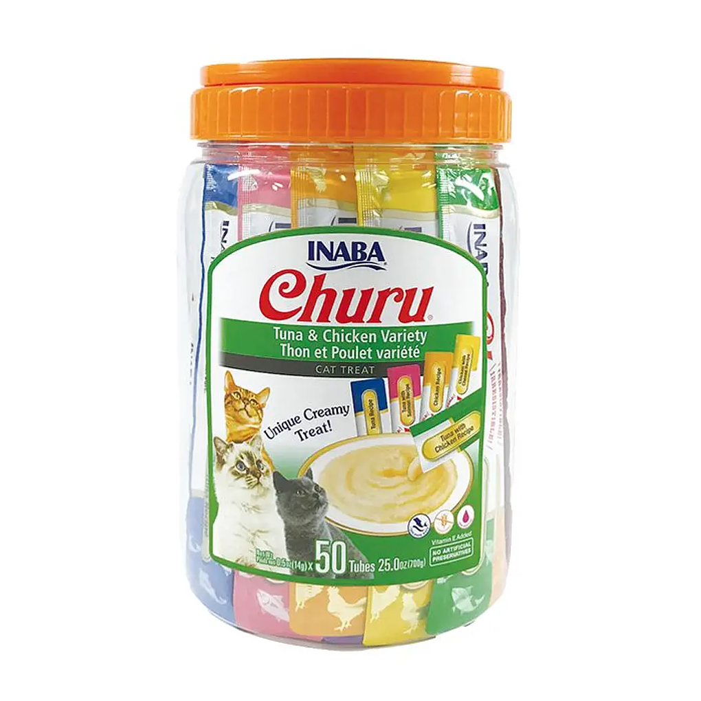 Churu Gato 50 Unidades Variedades Pollo y Atún  1