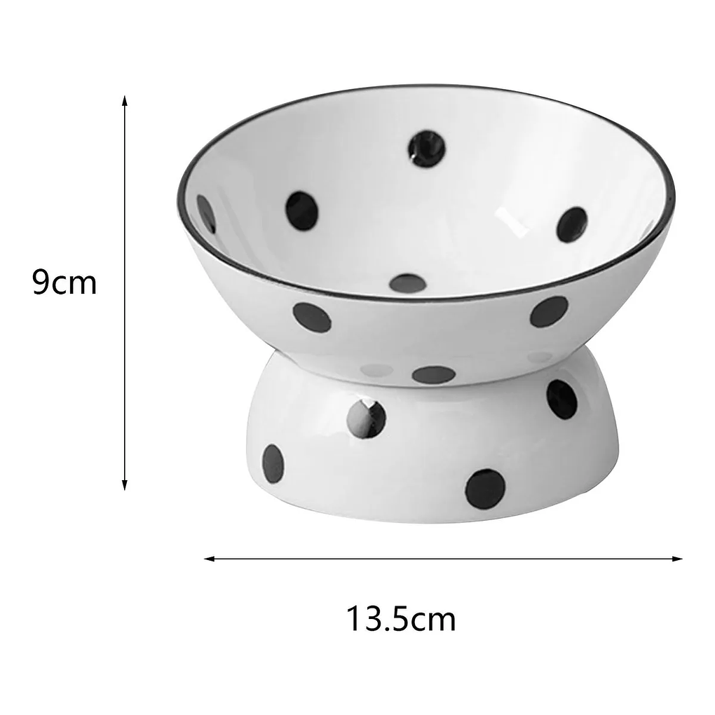 Plato Elevado Cerámica con Lunares 2