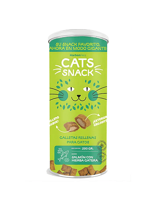 Cats Snack Galleta Rellena Salmón y Hierba Gatera- Tarro 200 gr