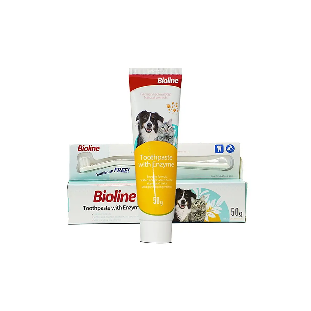 Bioline Pasta de Dientes Con Enzima + Cepillo  2