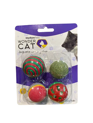 Wonder Cat Set 4 Pelotas Surtidas 