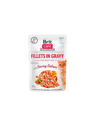 Brit Care Fillets in Gravy With Savory Salmon 85gr