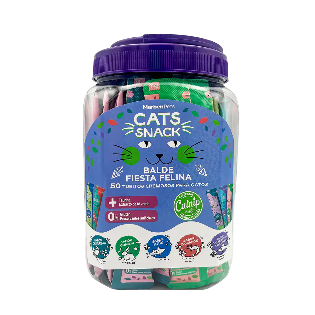 Balde Cremosos Cats Snack 50 Unidades 1