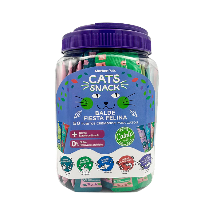 Balde Cremosos Cats Snack 50 Unidades 1