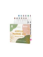 ARRTX MARCADORES METÁLICOS DE PINTURA ACRÍLICA 12 COLORES PUNTA PINCEL - Miniatura 1
