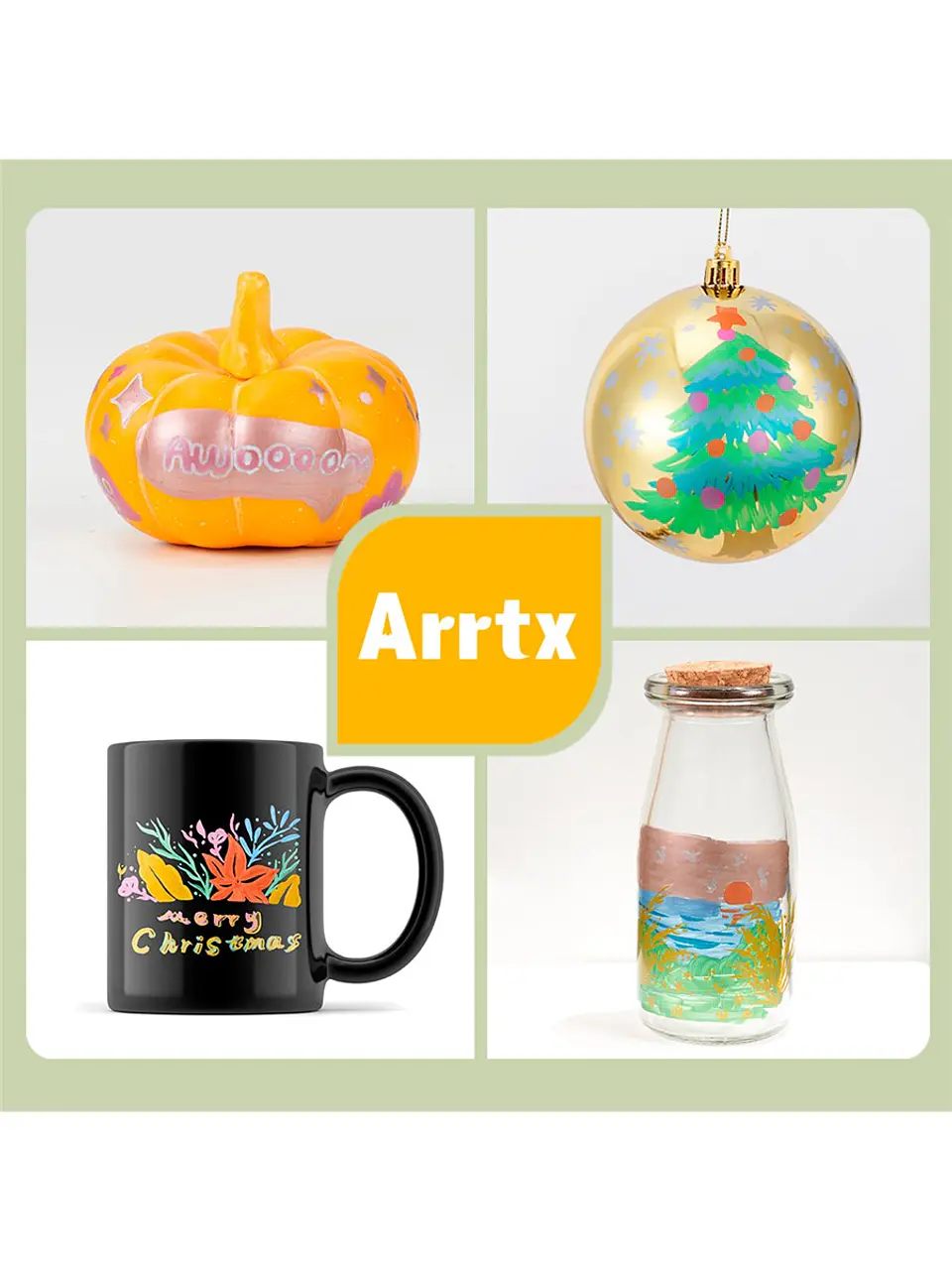 ARRTX MARCADORES METÁLICOS DE PINTURA ACRÍLICA 12 COLORES PUNTA PINCEL 6