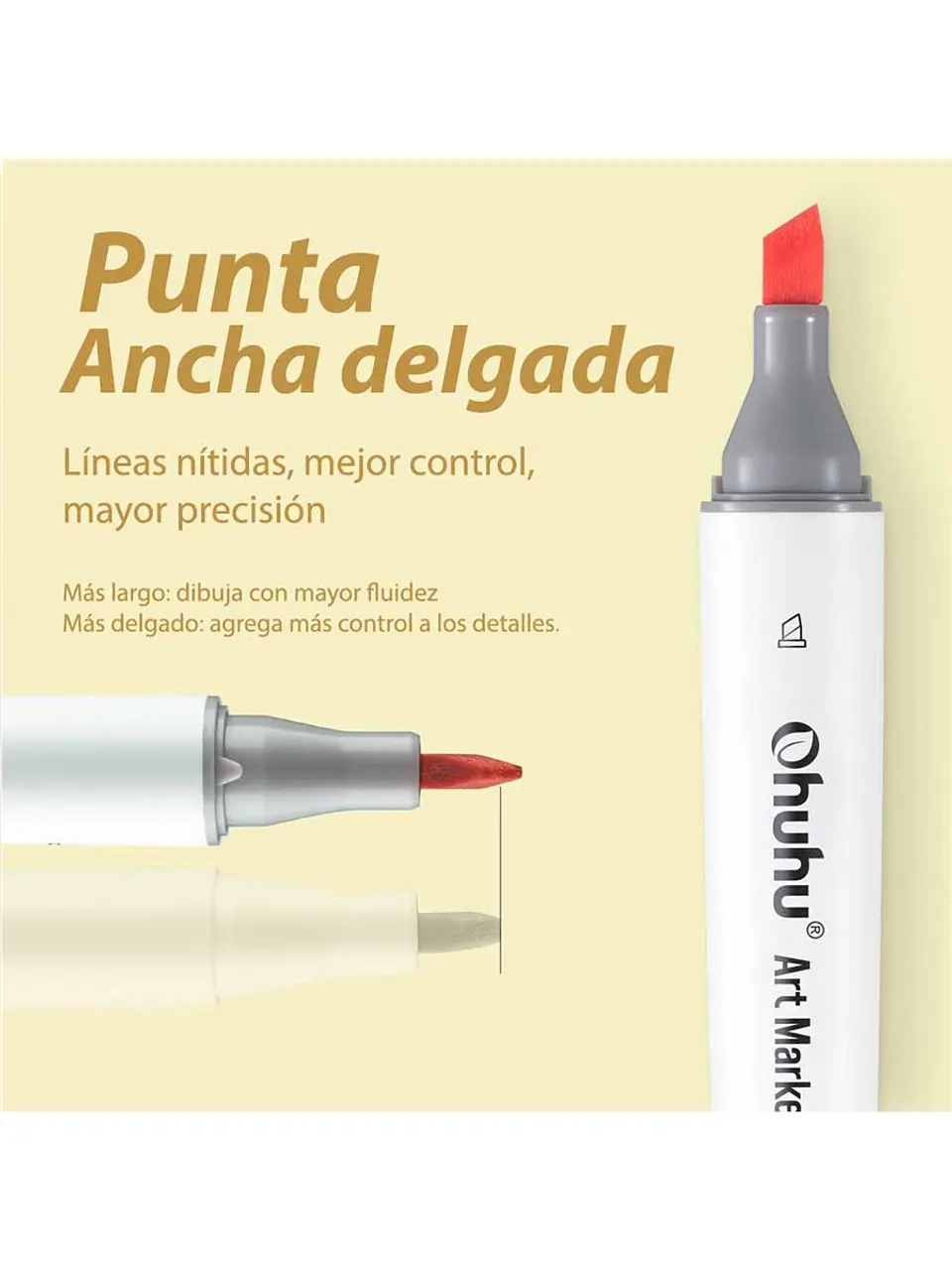 OHUHU 60 MARCADORES DE ALCOHOL + 1 BLENDER FINA BISELADA DELGADO (ILUSTRACION) 3