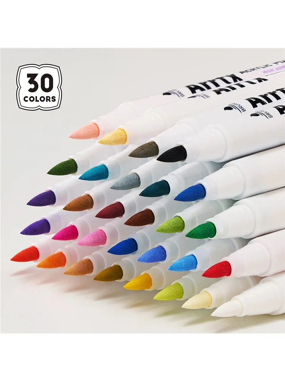 ARRTX MARCADORES ACRÍLICOS DE 30 COLORES (PUNTA PINCEL) 3