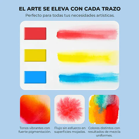 SET DE ACUARELA PLEGABLE DE 56 COLORES CON PINCEL
