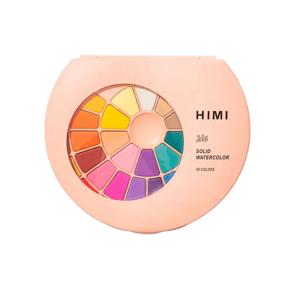 HIMI SET PINTURA SÓLIDA 38 COLORES (ESTUCHE ROSADO) 1