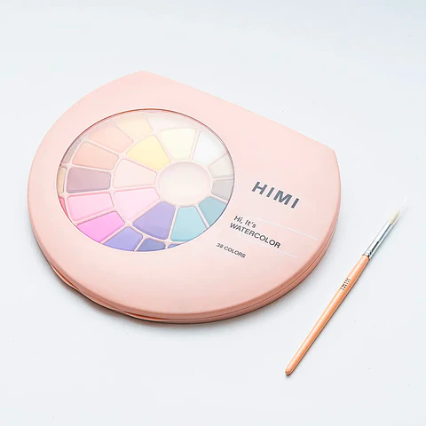 HIMI SET PINTURA SÓLIDA 38 COLORES (ESTUCHE ROSADO)