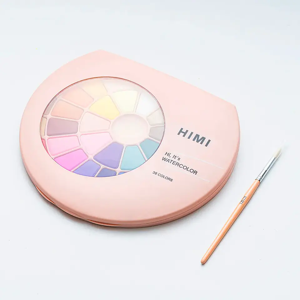 HIMI SET PINTURA SÓLIDA 38 COLORES (ESTUCHE ROSADO) 2