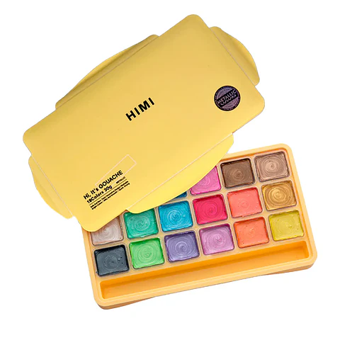HIMI PINTURA GOUACHE METALIZADA 18 COLORES 30ML (NO INCLUYE PINCEL)