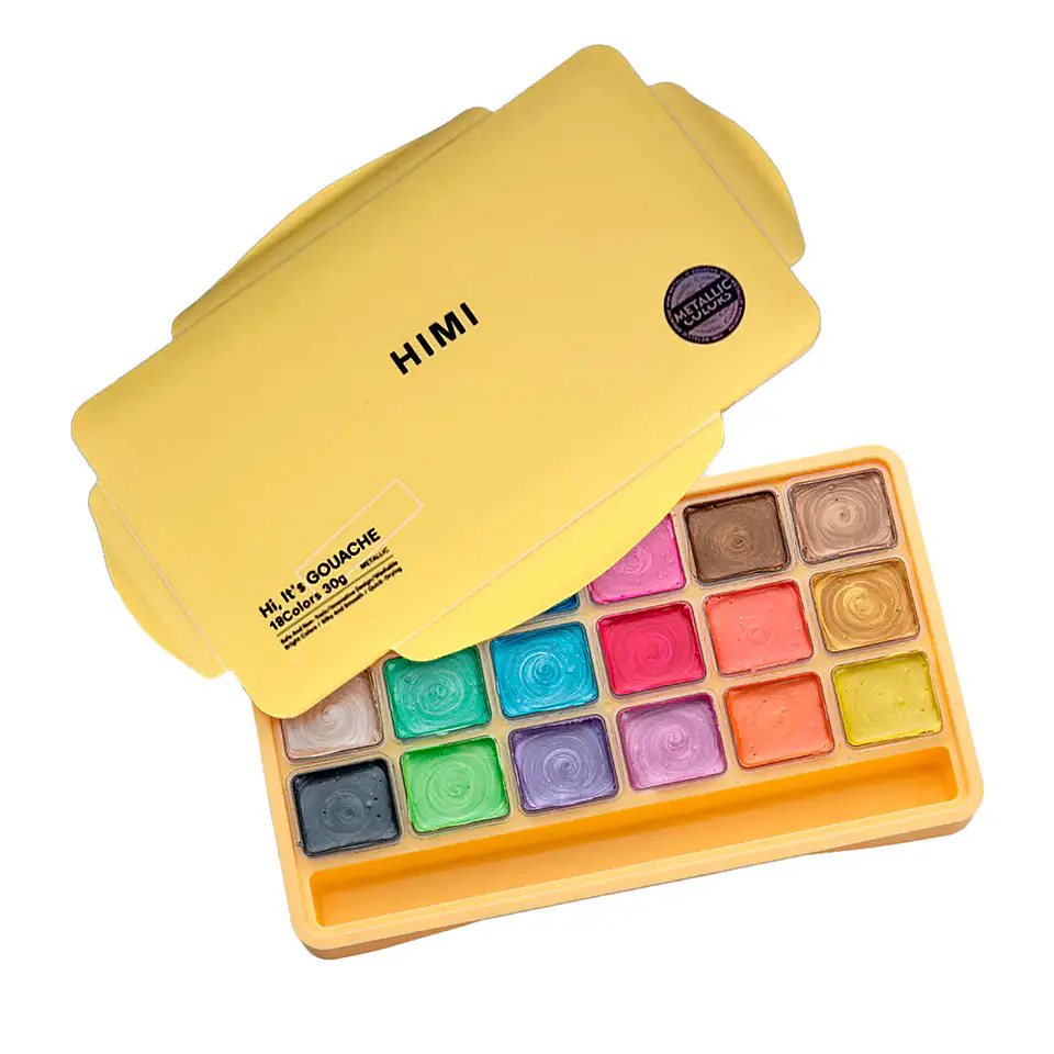HIMI PINTURA GOUACHE METALIZADA 18 COLORES 30ML (NO INCLUYE PINCEL) 2