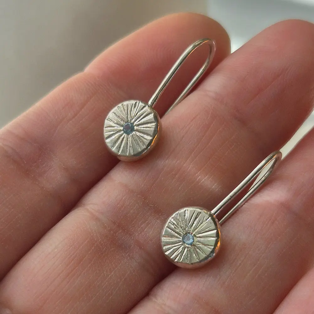 Aros Fulgor Topacio Azul 