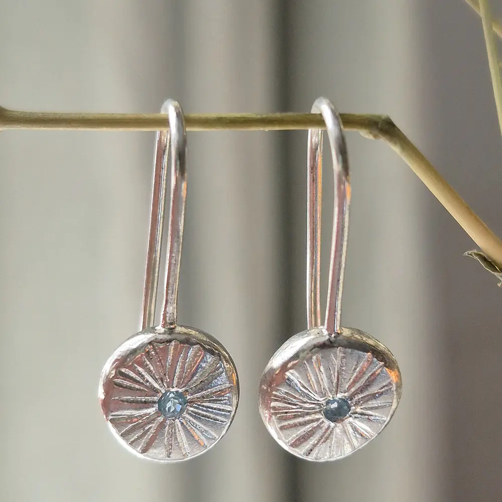 Aros Fulgor Topacio Azul 