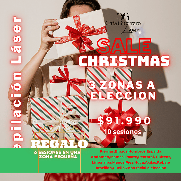 10 SESIONES EN 3 ZONAS A TU ELECCION + 6 SESIONES DE REGALO EN UNA ZONA PEQUEÑA 1