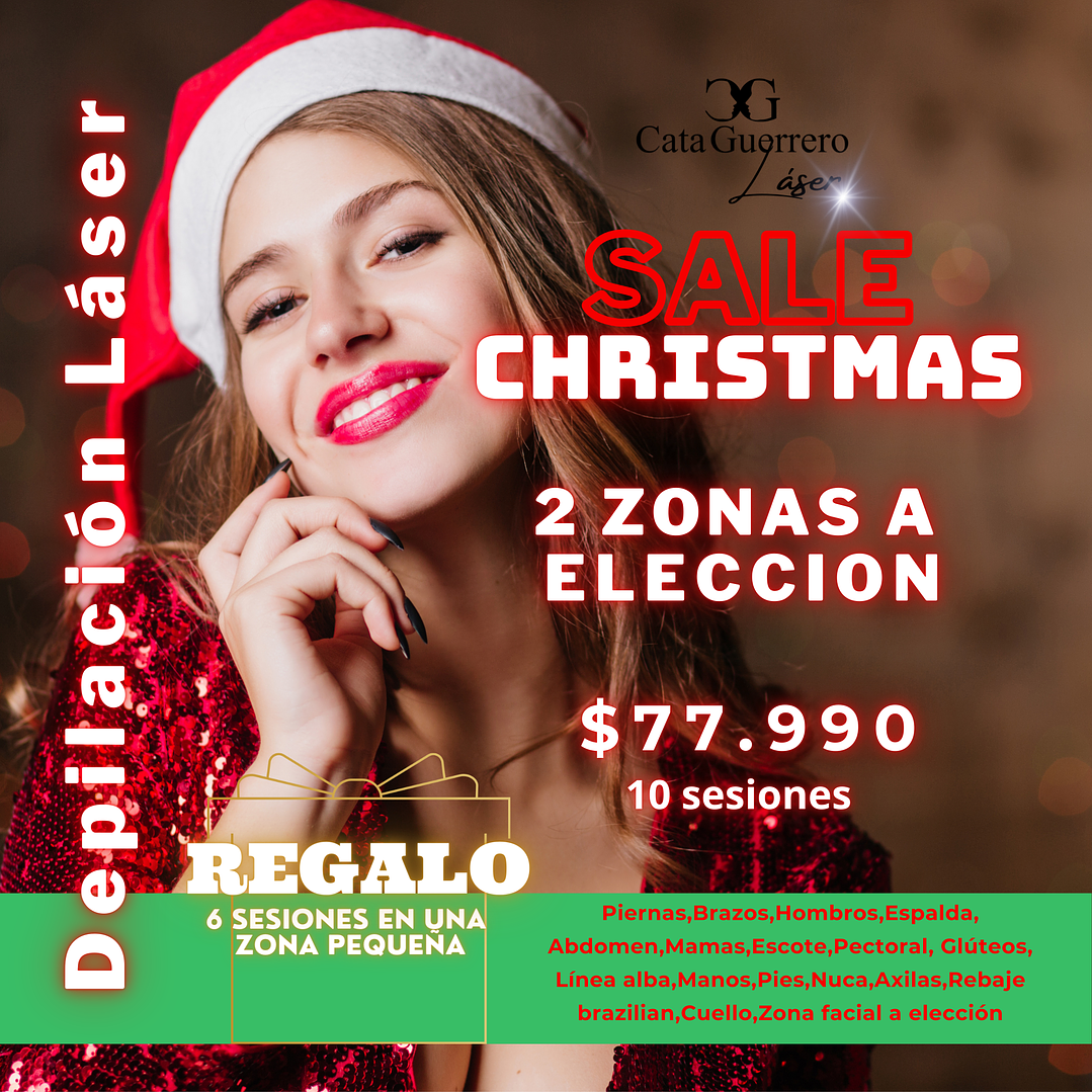10 SESIONES EN 2 ZONAS A TU ELECCION + 6 SESIONES DE REGALO EN UNA ZONA PEQUEÑA 1