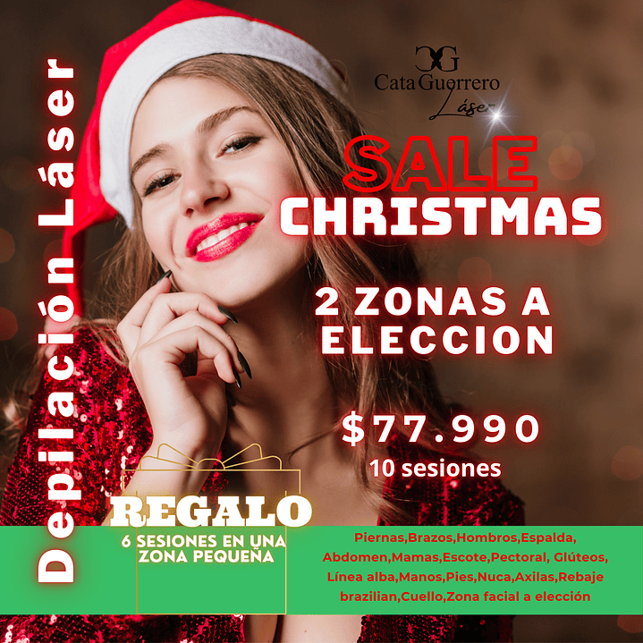 10 SESIONES EN 2 ZONAS A TU ELECCION + 6 SESIONES DE REGALO EN UNA ZONA PEQUEÑA 1