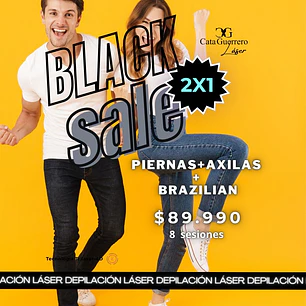 8 sesiones en piernas + axilas + brazilian 2x1