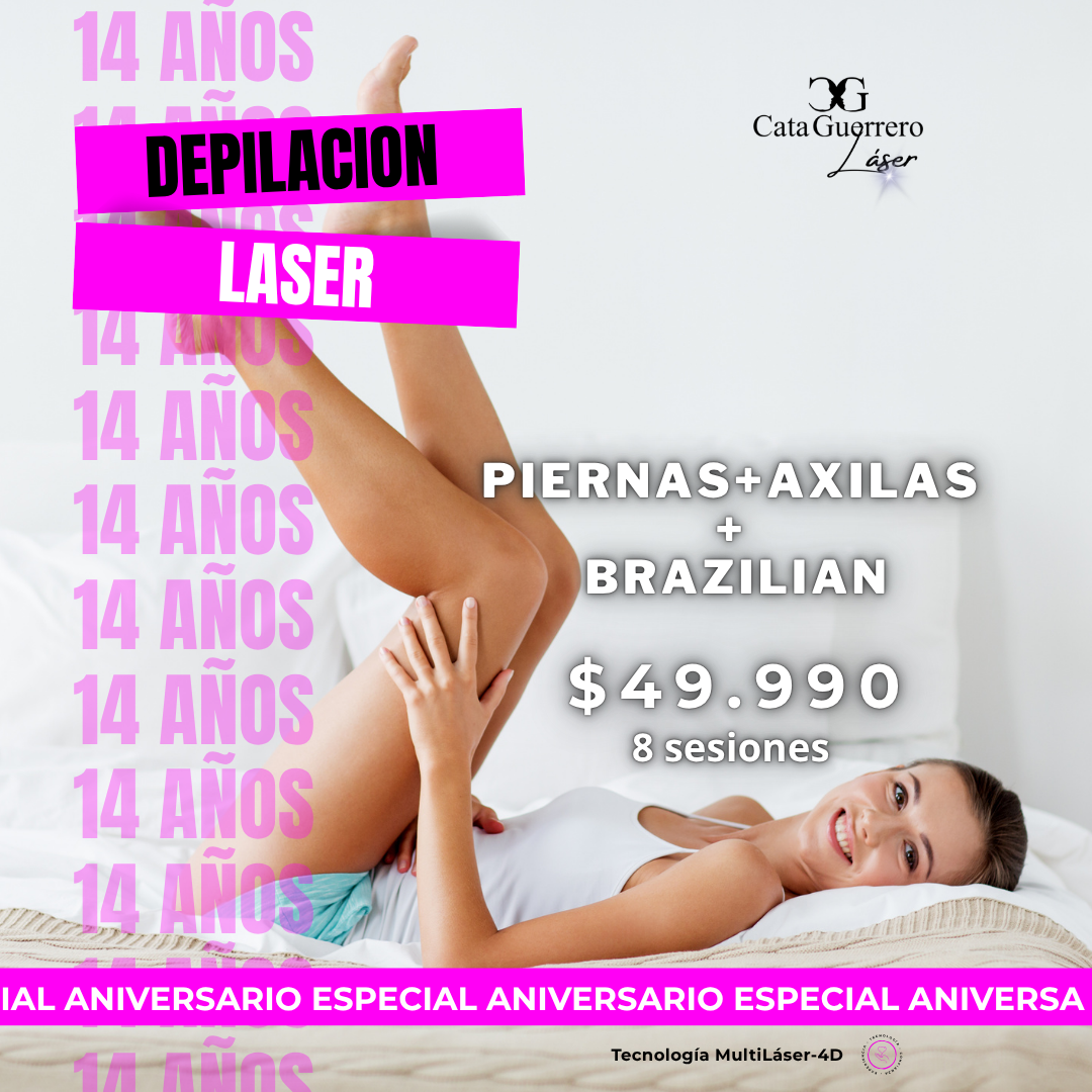 8 SESIONES EN PIERNA + AXILAS + BRAZILIAN