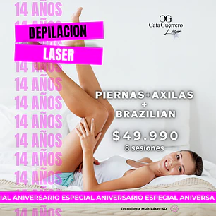 8 SESIONES EN PIERNA + AXILAS + BRAZILIAN